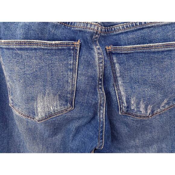 Dear John Women's Straight Leg Raw Hem Stretch Denim Jeans Distressed 26 Modern - Picture 6 of 10